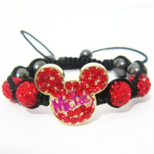 Weihnachtsgeschenk neue Förderung Mickey Shamballa Armband mischte Farbe Disco-Kugel-Lehm-Korn-Art- und Weiseschmucksache-Großverkauf CZ22